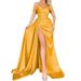 Women's Clothing Banquet High Slit Sexy Host One Shoulder Slim Party Evening Dress_ecoleips.com