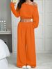 Off-Shoulder Cropped Sweater & Relaxed Pants Set – Casual Knit Two-Piece Outfit For Women (S-XXL)_ecoleips.com