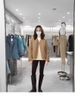 girl Jacket 2024 Autumn Winter New Khaki Water-Resistant Quilted Gold Button V-Neck Lightweight Casual Warm Cotton Coat_ecoleips.com