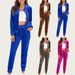 Women's Casual Long-Sleeve Top & Side-Stripe Sport Pants Set - Polyester Two-Piece Outfit (Breathable, Comfort Fit, Office & Street Style)_ecoleips.com