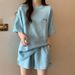 Women's Summer Sports Set 2Pc New Style T-Shirt And Shorts Two Piece Versatile Loose Fit Slimming Casual And Stylish_ecoleips.com