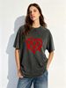 Women's Oversized Washed T-Shirt, Casual Crew Neck Summer Fashion Essential_ecoleips.com