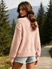 Women Loose Ribbed Knit Hooded Cardigan, Lightweight Hollow Eyelet Soft Skin-Friendly Long Sleeve Open Front Sweater_ecoleips.com