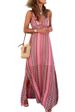 Cross-border Ins European And American Women's Fashion New Summer Foreign Trade Bohemian Print V-neck Strap Slit Dress_ecoleips.com