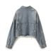 Women's Denim Long Sleeve Short Jacket - Urban Style Casual Coat For Everyday Wear (XS/S/M/L, Blue)_ecoleips.com