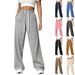 Women's Clothing Autumn And Winter Elastic Waist Loose Straight Wide Leg Sports Casual Trousers_ecoleips.com