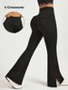 Women's Clothing Yoga Overalls Pocket Pants Peach Hip Tight Overalls Hip Lift High Elastic Yoga Sports Flared Pants_ecoleips.com