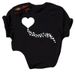 Plus-size Women's Top With Heart-shaped Letter Print, Fashionable, Loose-fitting, Cute, White Short-sleeve T-shirt In_ecoleips.com