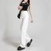 Narrow Straight-leg White Jeans For Women, 2025 Spring/summer, High-waisted Petite Pants, Casual Versatile, Japanese And_ecoleips.com