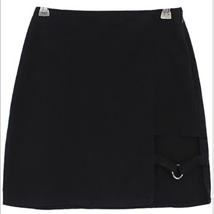 Verve 2025 New Style Unique And Chic Circle Design Slim Fit Bodycon Solid Color Irregular Sexy Midi Skirt_ecoleips.com
