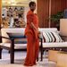 Women's Clothing Women's European American Style Sweet Fresh V Neck Short Sleeve Shirt And High Waist Straight Leg Pants Two Piece Set Autumn_ecoleips.com