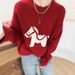 girl 2025 Autumn Winter New Wool For Women Soft And Cozy Knitted Sweater Christmas Atmosphere Loose Fit Versatile Stylish_ecoleips.com