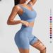 Women's Clothing New Seamless Yoga Sports Top Tight Quick-drying Moisture-absorbing High Waist Hip Lifting Yoga Pants Fitness Suit_ecoleips.com