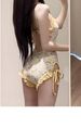 Women's Floral Print Swimsuit Two Piece Set With Long Sleeves Slimming Push Up Design Underwire Support Fresh And Alluring_ecoleips.com