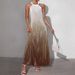 Women's Sexy Backless Halter Neck Midi Dress Sleeveless Gradient A-Line Dress for Summer_ecoleips.com