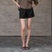 Women's Pure Linen Shorts Elastic Waist Solid Color Casual Pants Loose Fitting Spring Summer Old Fashioned Style Rolled up Hem_ecoleips.com