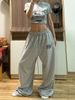 Women's Clothing Retro Embroidery Sports Casual Sweatpants Loose Back Design Wide Leg Jazz Dance Wide Leg Trousers For Women_ecoleips.com