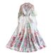 Women's French Style Lace Trimmed Stand up Collar Dress Long Sleeved Elegant Full Skirt Tie Waist Spring Autumn Resort Wear_ecoleips.com