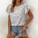 Spot Goods Women's Floral Top Spring Summer New European American Style Ruffle Sleeves Short Sleeve Casual Blouse for Ladies_ecoleips.com