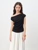ZIQIAO Knit Top For Petite Women 2026 Summer New Arrival Short Sleeve Off-Shoulder Fitted Waist Women's Knitwear Tees 25ZQ92397_ecoleips.com