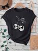 European And American Cross-border Foreign Trade Clothing, Cherry Pattern Round-neck Printed Women's Short-sleeve_ecoleips.com