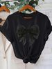 Eurean And American Cross-border Foreign Trade Clothing, Bow Pattern Round Neck Printed Women's Short-sleeve T-shirt_ecoleips.com