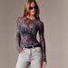 Women's Slim Fit T-Shirt Round Neck Leopard Print Mesh European American Spring Fashion 2026_ecoleips.com