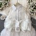 Women's Clothing Fashionable Tops In Summer Temperament Heavy Duty Three Dimensional Flower Bud Stitching Thin Plaid Sleeveless Shirt_ecoleips.com