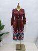 Women's Pleated Print Dress High-End Feel Elegant Asymmetrical V Neck New Style Clothing_ecoleips.com