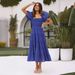 2026 Spring/Summer New European And American Style Slim-Fit Backless Off-Shoulder Printed Short-Sleeve Dress For Women_ecoleips.com