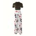 Women's Plus Size Fashion Casual Suit Set With Printed T-Shirt And Wide Leg Pants Trendy Clothing_ecoleips.com