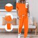 Women's Spring Summer Two Piece Set Round Neck Short Sleeve High Waist Pants With Side Pockets Casual Comfortable Outfit_ecoleips.com