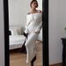 TARUXY Knitted Off-Shoulder Long-Sleeved Dress Women's Elegant Sexy Slim High Waist Backless Dress Autumn New High Waist Dress_ecoleips.com