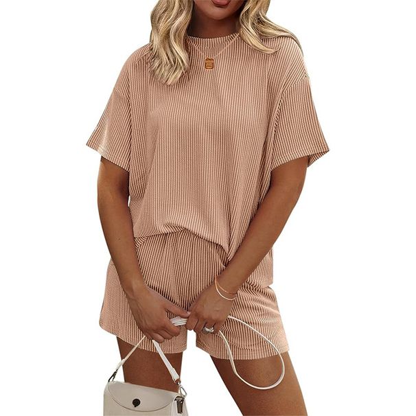 Women's Clothing Summer New Women's Short Sleeved Casual Suits Pajamas Tops Suits Home Clothes_ecoleips.com