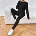 European American Cross-border Women's Clothing Solid Color Autumn And Winter Fashion Casual Elegant Round-neck_ecoleips.com