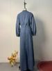 Modest Abaya Dress/Muslim Dress Women Oversized Denim Shirt Dress With Polo Collar & Belted Waist – Loose Fit Maxi Dress For Casual & Elegant Style_ecoleips.com