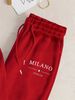Women's Autumn And Winter Fashion Casual MILANO ITALIA Letter Print Thick Suede Warm Hooded Sweatshirt+sports Pants Set-814_ecoleips.com