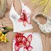 Floral Summer Vacation Style Women's Tie-Front Halter Dress And Bodycon Skirt Set Sexy Versatile Two-Piece Outfit_ecoleips.com