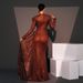 Verve Evening Sleeve Elegant Round Neck Sexy Slim Fit Long Sequin Party Bridesmaid Dress For Women_ecoleips.com