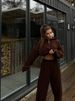 Autumn And Winter Women's Fashion Long-sleeved Lapel Knitted Sweater Trousers Set Casual Knitted Semi-zipper Jumper Set_ecoleips.com