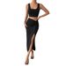 Voya Women's Elegant Style Set, Stylish Sleeveless Vest, Half Skirt Two-piece Set, Spring New Style_ecoleips.com