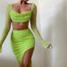 Neon Euphoria – Sequin-Studded Crop Top & Mermaid Skirt Set For Ibiza Raves & Dubai Neon Nights_ecoleips.com