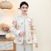 girl New Women's Autumn Winter Stand Collar Fleece Lined Thickened Jacket Chinese National Style Age-Reducing Small Coat_ecoleips.com
