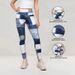 Women's Clothing Imitation Denim Plaid Peach Print Trousers Yoga Fitness Trousers Sports High Waist Hip Tights_ecoleips.com