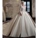 Women's Vintage Wedding Dress Long Train High Quality Texture New Style for Petite Brides Long Sleeves_ecoleips.com