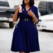 Winter Slim Waist Suit Dress Sexy Elegant Lapel Stylish Solid Color Plus Size Women's Clothing/Dress_ecoleips.com