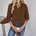 Knit Top For Autumn/Winter Season New Women's Casual Plain Color Hoodie_ecoleips.com