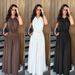 Elegant Women's Halter Neck V-Cut Wide-Leg Pants Set Milk Silk Two-Piece Outfit Black Brown White S-2XL_ecoleips.com