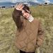 Lightweight Puffer Jacket For Women - Short, Loose Fit, Baseball Collar, Casual Winter Coat (White, Black, Khaki)_ecoleips.com
