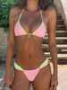 Women's Sexy Bikini Swimsuit Triangle Cup Two Piece Set Beach Swimwear_ecoleips.com